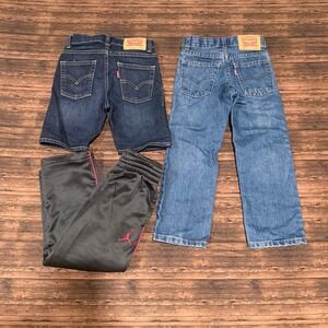 Boys Size 4 / 5 Levi's Jeans Shorts & Nike Jordan Sweatpants Black Red Blue